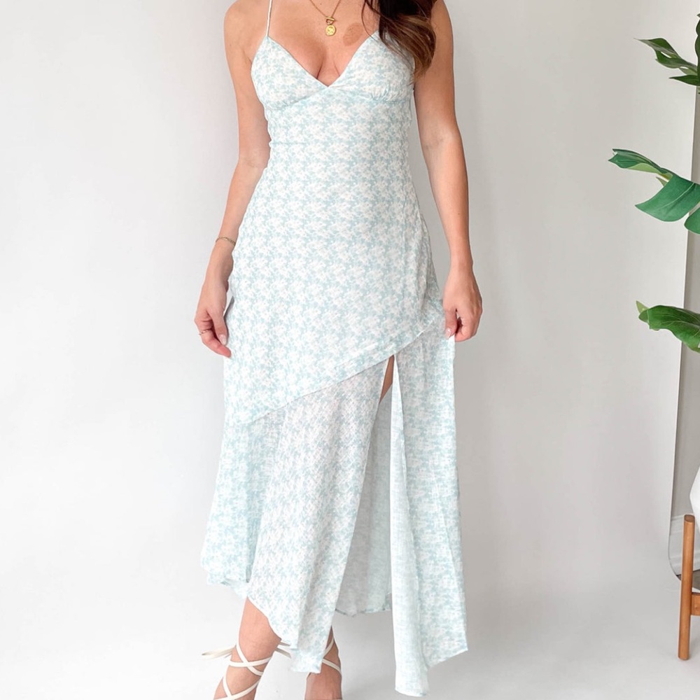 Vienna Maxi Dress in Light Blue - Size Small